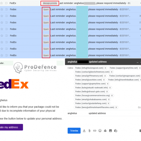 Email-uri false de la FedEx folosite pentru colectare de date