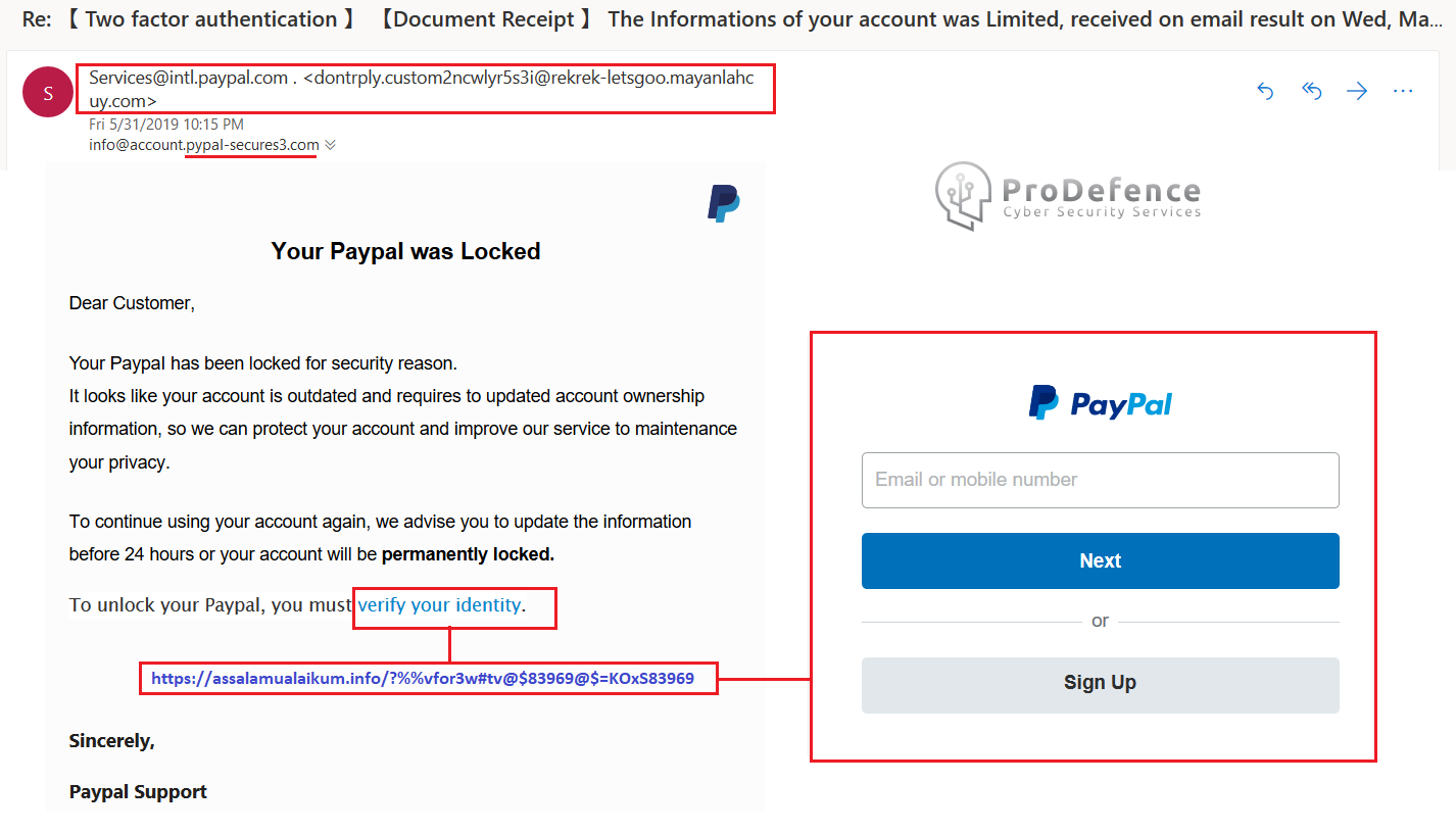 paypal pagina contrafacuta - tentativa de furt date logare