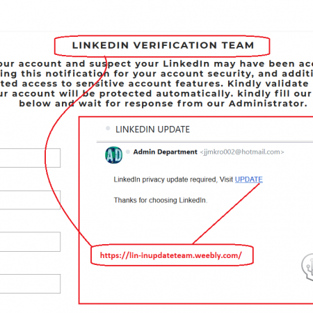 Update linkedin fals pentru furt de date logare