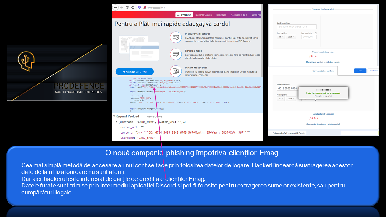 furt carduri bancare - emag romania - incercare de fraudare