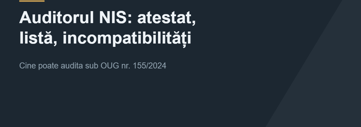 Auditorul NIS, atestatul DNSC și lista publică