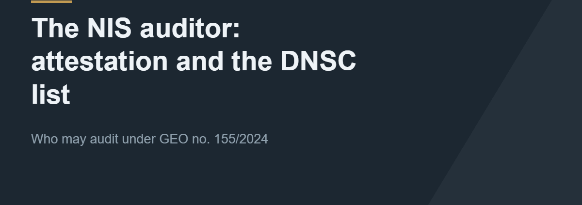 The NIS auditor, DNSC attestation and the public list