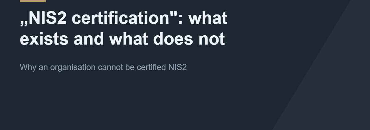 NIS2 certification, what really exists and what is sold