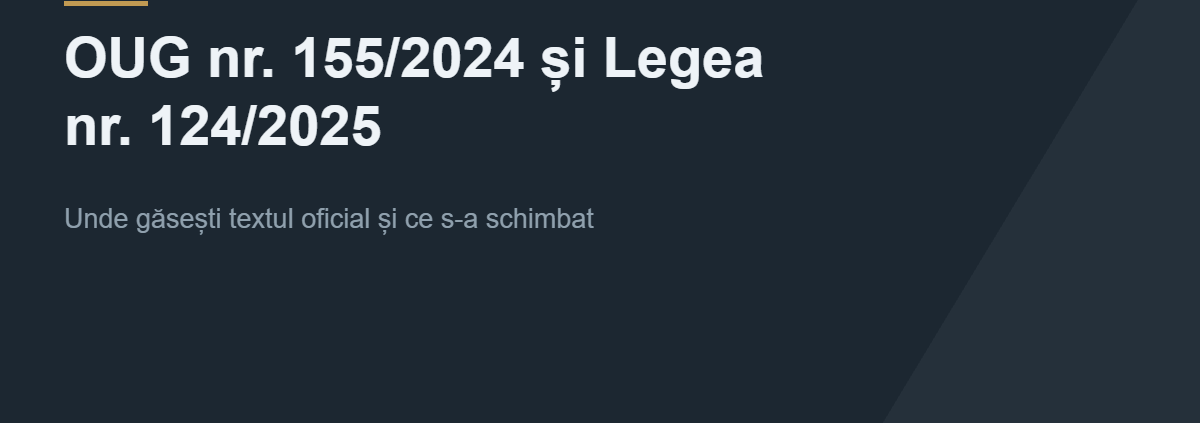 Textul oficial al OUG nr. 155/2024 și al Legii nr. 124/2025